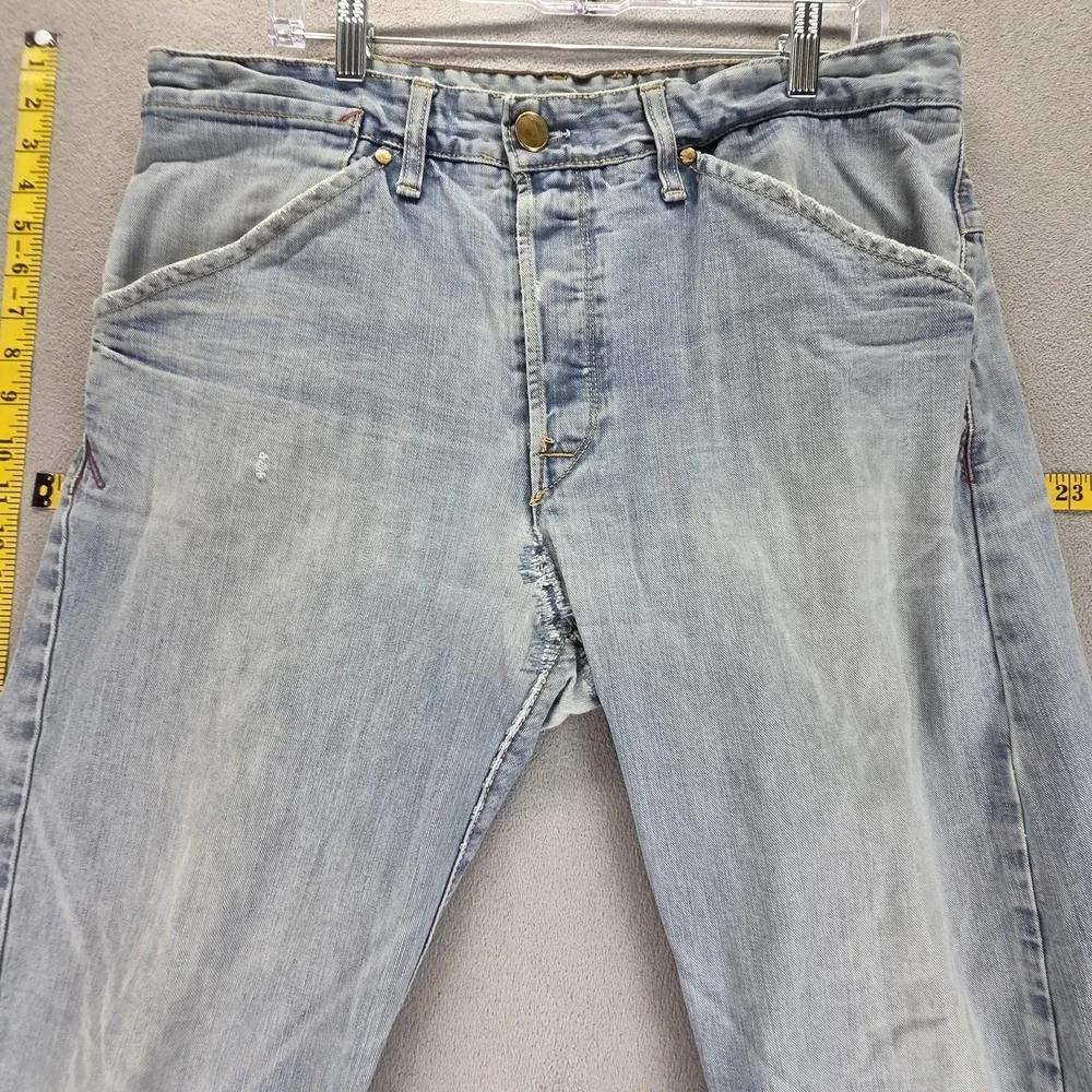Vintage Levis Engineered Jeans Mens 34x34 Blue Twisted Light Wash Button Fly